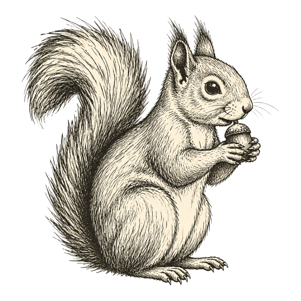Hand-drawn squirrel mascot